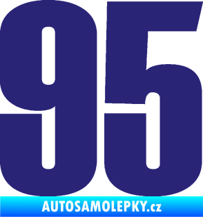 Samolepka Startovní číslo 95 typ 2     střední modrá