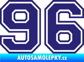 Samolepka Startovní číslo 96 typ 4 střední modrá