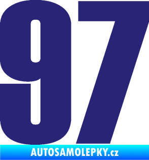 Samolepka Startovní číslo 97 typ 2 střední modrá