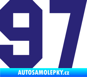 Samolepka Startovní číslo 97 střední modrá