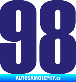 Samolepka Startovní číslo 98 typ 2     střední modrá