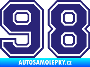 Samolepka Startovní číslo 98 typ 4 střední modrá
