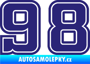 Samolepka Startovní číslo 98 typ 5 střední modrá