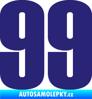 Samolepka Startovní číslo 99 typ 2      střední modrá