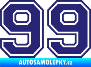 Samolepka Startovní číslo 99 typ 4 střední modrá