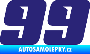 Samolepka Startovní číslo 99 typ 6 střední modrá