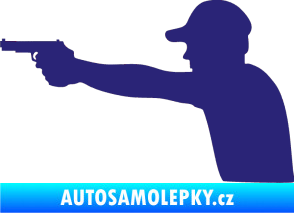 Samolepka Střelec silueta 001 levá střední modrá