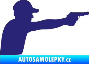 Samolepka Střelec silueta 001 pravá střední modrá