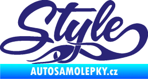 Samolepka Style nápis s plameny střední modrá