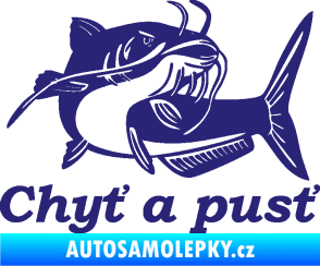 Samolepka Sumec 002 chyť a pusť pravá střední modrá