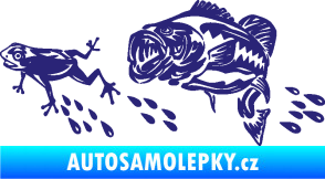 Samolepka Sumec 005 pravá se žábou střední modrá
