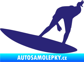 Samolepka Surfař 001 levá střední modrá