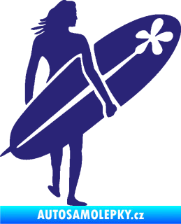 Samolepka Surfařka 003 pravá střední modrá