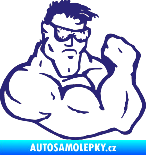Samolepka Svalovec pravá střední modrá