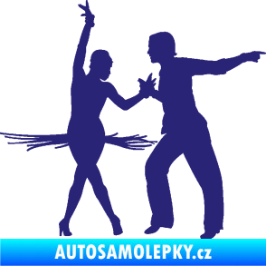Samolepka Tanec 009 pravá latinskoamerický tanec pár střední modrá