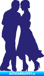 Samolepka Tanec 012 levá tango střední modrá