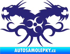 Samolepka Tetování 113 draci střední modrá