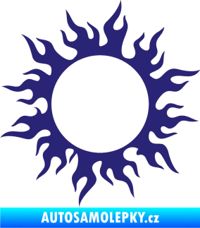 Samolepka Tetování 116 slunce s plameny střední modrá