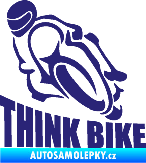 Samolepka Think bike 001 motorkář střední modrá