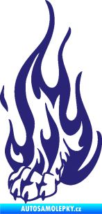 Samolepka Tlapa v plamenech levá střední modrá