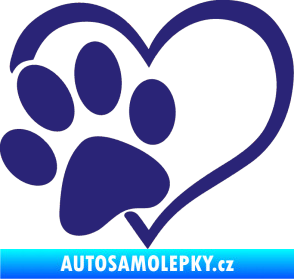 Samolepka Tlapka love levá střední modrá