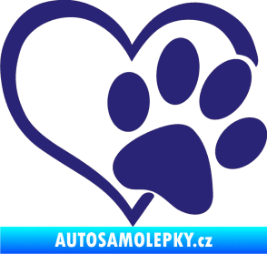 Samolepka Tlapka love pravá střední modrá