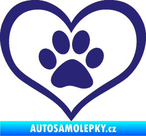 Samolepka Tlapky love 002 střední modrá