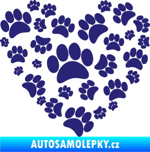Samolepka Tlapky love 003 střední modrá