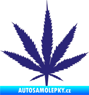 Samolepka Travka 001 lístek marihuany střední modrá