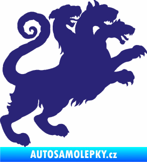 Samolepka Trojhlavý pes kerberos 002 pravá střední modrá