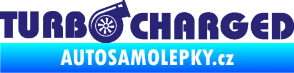 Samolepka Turbo charged nápis střední modrá