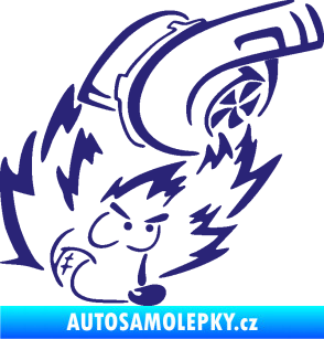 Samolepka Turbo ježek pravá střední modrá