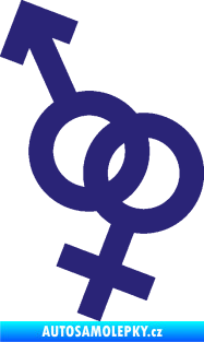 Samolepka Ty a já 001 symbol pro muže a ženu střední modrá