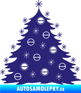 Samolepka Vánoční stromeček 001 střední modrá