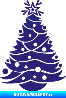 Samolepka Vánoční stromeček 002 střední modrá