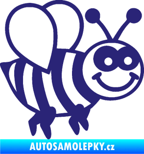 Samolepka Včela 003 pravá happy střední modrá