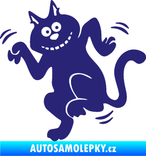 Samolepka Veselá kočka levá střední modrá