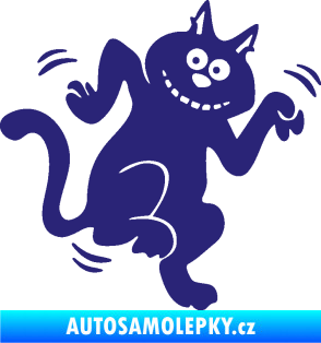 Samolepka Veselá kočka pravá střední modrá