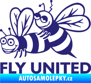 Samolepka Veselé vosy fly united levá střední modrá