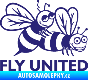 Samolepka Veselé vosy fly united pravá střední modrá