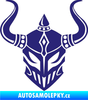 Samolepka Vikingská helma střední modrá