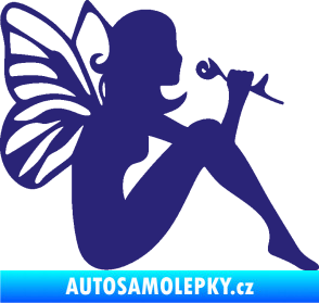 Samolepka Víla 001 pravá střední modrá