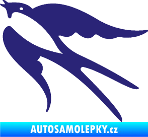 Samolepka Vlaštovka 003 levá střední modrá