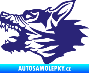 Samolepka Vlk 003 levá střední modrá