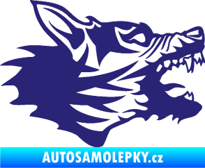 Samolepka Vlk 003 pravá střední modrá