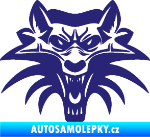 Samolepka Vlk 022 střední modrá
