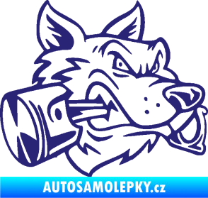 Samolepka Vlk 032 pravá moto s pístem střední modrá