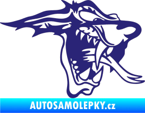 Samolepka Vlk pravá střední modrá
