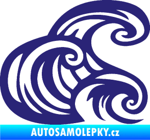 Samolepka Vlny 004 pravá moře střední modrá
