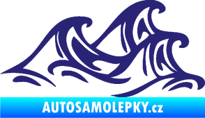 Samolepka Vlny 005 pravá moře střední modrá